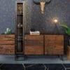 Buffet Avec étagère En Bois D'acacia Et Bois De Récupération Laqué Marron CITY #07