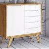 Buffet 100x48 Chêne Sauvage Huilé Blanc ORIGINAL RETRO #10