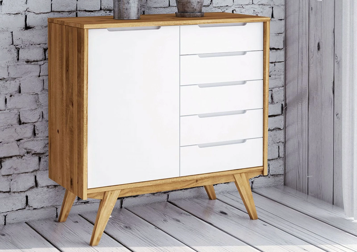 Buffet 100x48 Chêne Sauvage Huilé Blanc ORIGINAL RETRO #10 1 Buffet 100x48 Chêne Sauvage Huilé Blanc ORIGINAL RETRO #10