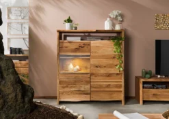 Buffet 131x45 Chêne Sauvage Huilé Bois Naturel PURE OAK #703 -Massivmoebel24 38 310 876 7003 3