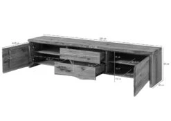 Meuble TV 220x45 Chêne Sauvage Huilé Bois Naturel PURE OAK #704 -Massivmoebel24 38 313 876 7004 08