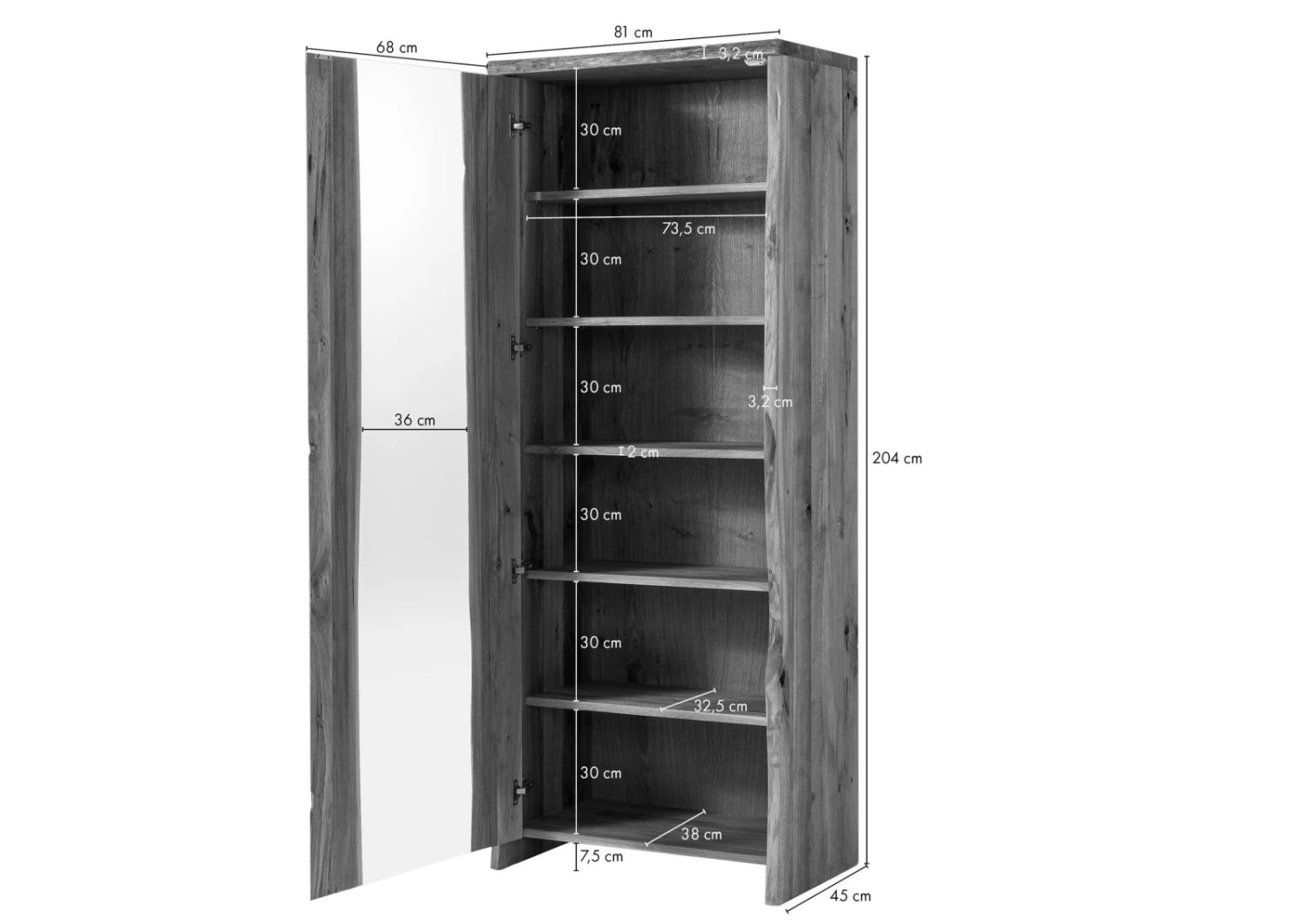 Vitrine 81x45 Chêne Sauvage Huilé Bois Naturel PURE OAK #107 8 Vitrine 81x45 Chêne Sauvage Huilé Bois Naturel PURE OAK #107 – Image 8