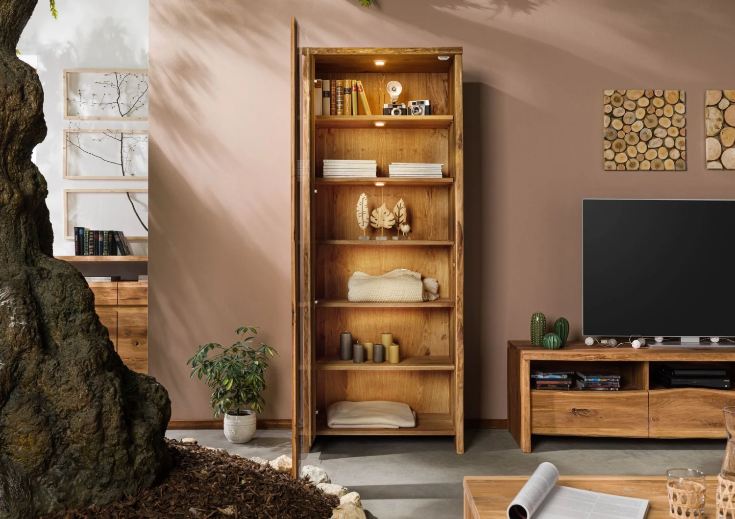 Vitrine 81x45 Chêne Sauvage Huilé Bois Naturel PURE OAK #107 3 Vitrine 81x45 Chêne Sauvage Huilé Bois Naturel PURE OAK #107 – Image 3