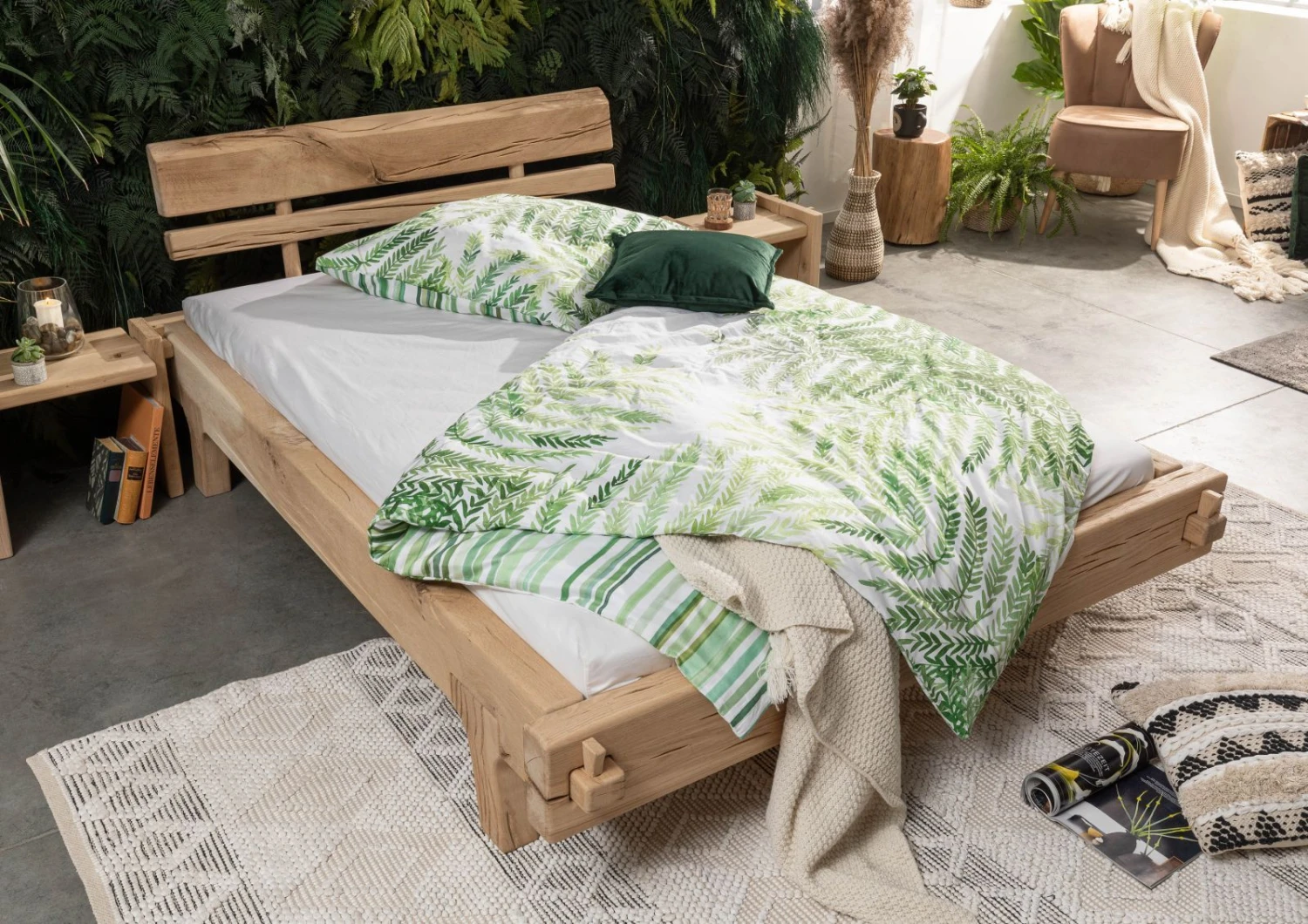 Lit Double 160x200 Chêne Huilé Bois Naturel OAK HEART #02 2 Lit Double 160x200 Chêne Huilé Bois Naturel OAK HEART #02 – Image 2