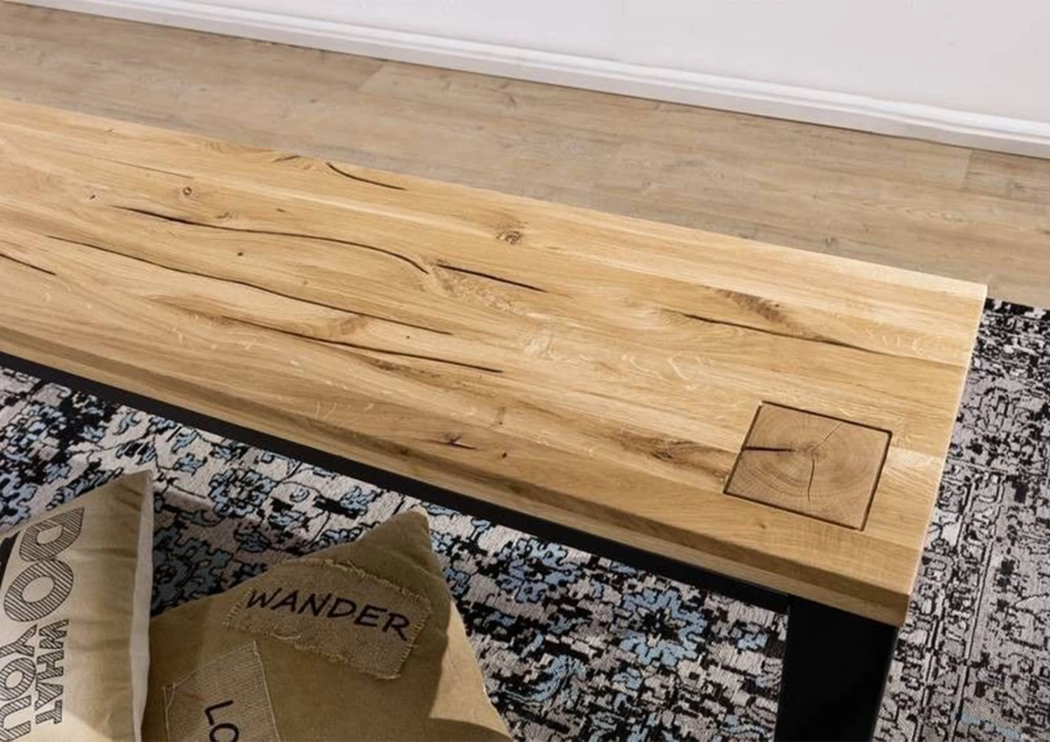 Banc 160x35 Chêne Sauvage Huilé Bois Naturel VILLANDERS #123 4 Banc 160x35 Chêne Sauvage Huilé Bois Naturel VILLANDERS #123 – Image 4