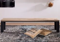 Banc 200x35 Chêne Sauvage Huilé Bianco VILLANDERS #225 -Massivmoebel24 48 130 200 1025 3