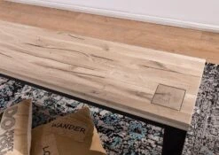 Banc 200x35 Chêne Sauvage Huilé Bianco VILLANDERS #225 -Massivmoebel24 48 130 200 1025 4