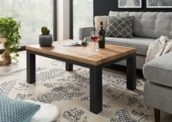 Table Basse 110x70 Chêne Sauvage Huilé Bois Naturel VILLANDERS #128