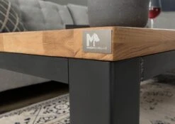 Table Basse 110x70 Chêne Sauvage Huilé Bois Naturel VILLANDERS #128 -Massivmoebel24 48 200 200 0028 6