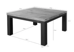Table Basse 90x90 Chêne Sauvage Huilé Bianco VILLANDERS #229 -Massivmoebel24 48 200 200 1029 08