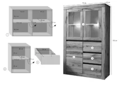 Buffet 95x42 Chênes Sauvage Et Lombard Huilé Tabacco Brown MONTREUX #323 -Massivmoebel24 48 310 100 0023 08