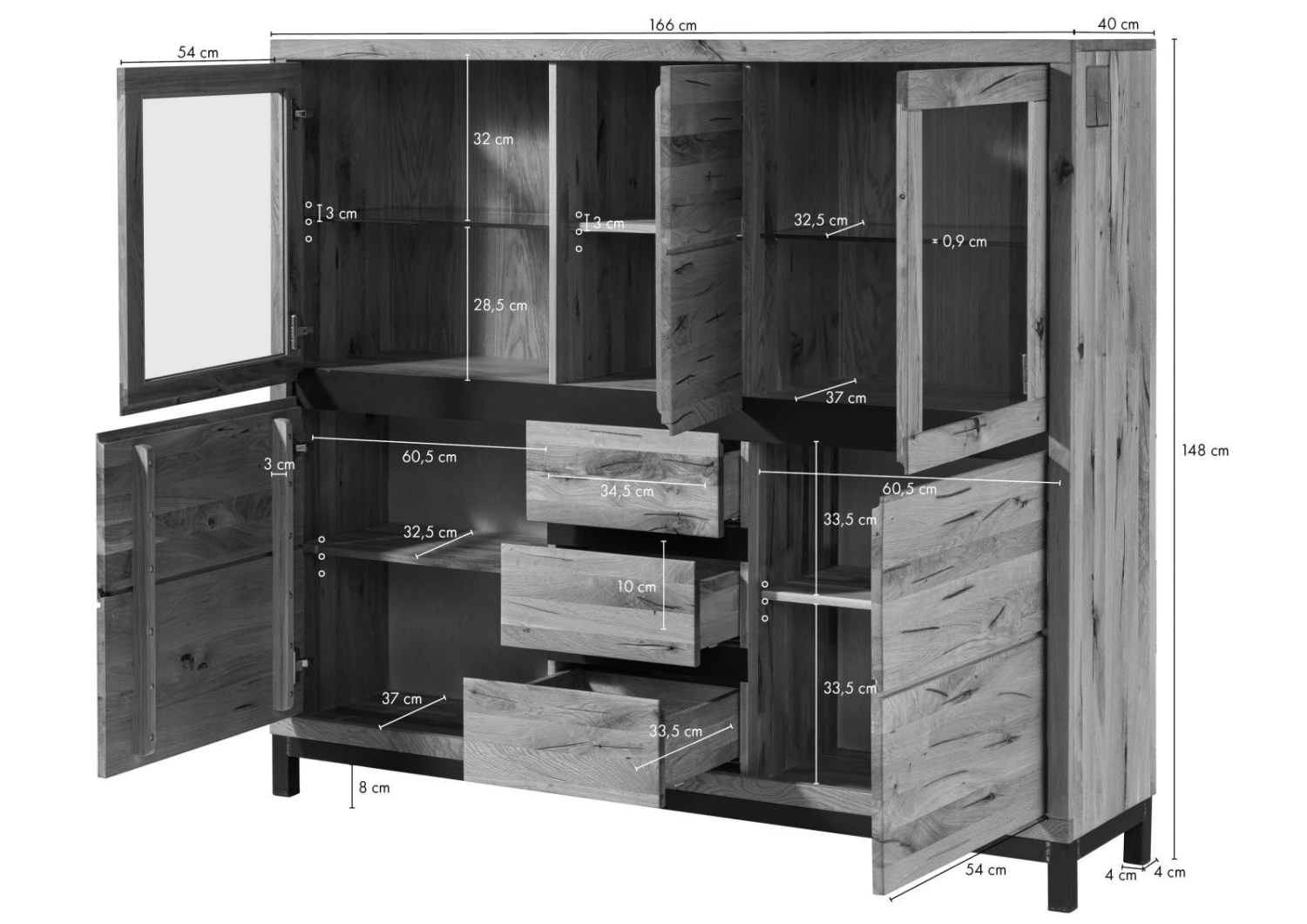 Buffet 166x40 Chêne Sauvage Huilé Tabacco Brown VILLANDERS #307 5 Buffet 166x40 Chêne Sauvage Huilé Tabacco Brown VILLANDERS #307 – Image 5