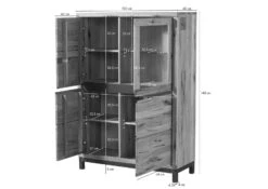 Buffet 103x40 Chêne Sauvage Huilé Bianco VILLANDERS #205 -Massivmoebel24 48 310 200 1005 8