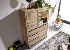 Buffet 103x40 Chêne Sauvage Huilé Bianco VILLANDERS #206 -Massivmoebel24 48 310 200 1006 5