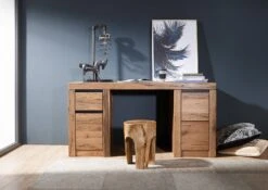 Bureau 150x50 Chênes Sauvage Et Lombard Huilé Bois Naturel MONTREUX #119 -Massivmoebel24 48 312 100 0019 3