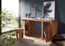 Bureau 150x50 Chênes Sauvage Et Lombard Huilé Bois Naturel MONTREUX #119 -Massivmoebel24 48 312 100 0019 5