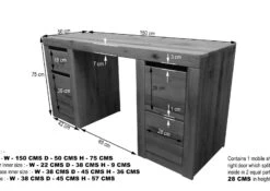 Bureau 150x50 Chênes Sauvage Et Lombard Huilé Bianco MONTREUX #219 -Massivmoebel24 48 312 100 0019 8 2