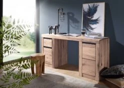 Bureau 150x50 Chênes Sauvage Et Lombard Huilé Bianco MONTREUX #219