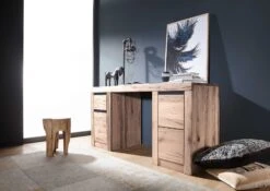 Bureau 150x50 Chênes Sauvage Et Lombard Huilé Bianco MONTREUX #219 -Massivmoebel24 48 312 100 1019 4