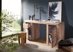 Bureau 150x50 Chênes Sauvage Et Lombard Huilé Bianco MONTREUX #219 -Massivmoebel24 48 312 100 1019 5