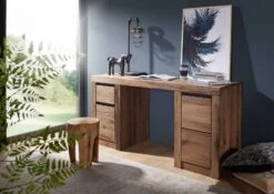 Bureau 150x50 Chênes Sauvage Et Lombard Huilé Tabacco Brown MONTREUX #319