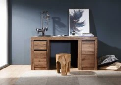 Bureau 150x50 Chênes Sauvage Et Lombard Huilé Tabacco Brown MONTREUX #319 -Massivmoebel24 48 312 100 2019 3