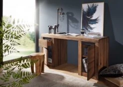 Bureau 150x50 Chênes Sauvage Et Lombard Huilé Tabacco Brown MONTREUX #319 -Massivmoebel24 48 312 100 2019 5