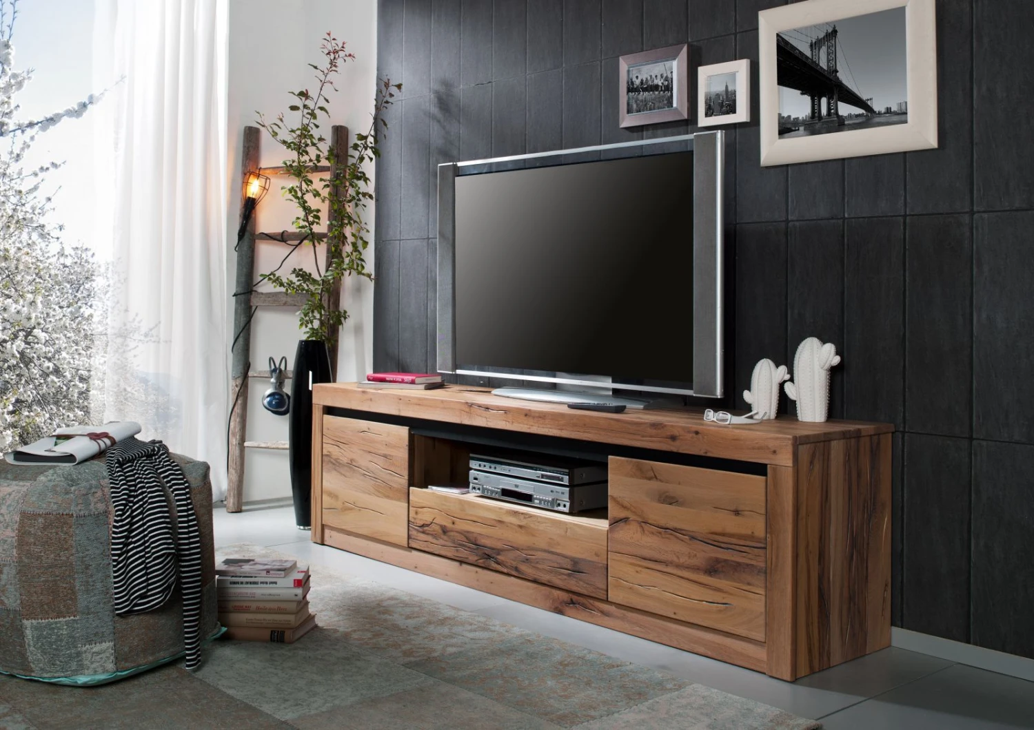 Meuble TV 202x42 Chênes Sauvage Et Lombard Huilé Bois Naturel MONTREUX #105 1 Meuble TV 202x42 Chênes Sauvage Et Lombard Huilé Bois Naturel MONTREUX #105
