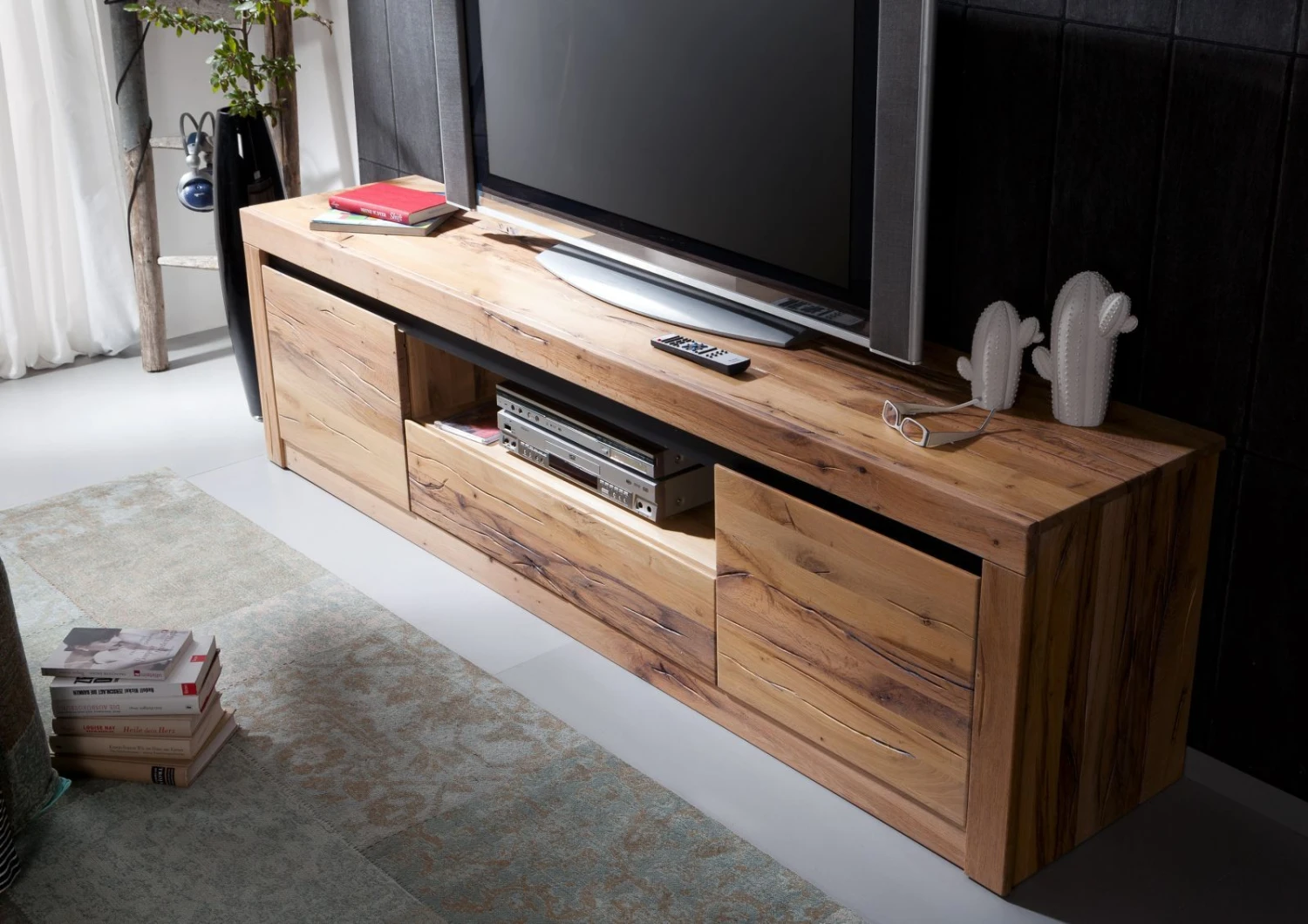 Meuble TV 202x42 Chênes Sauvage Et Lombard Huilé Bois Naturel MONTREUX #105 2 Meuble TV 202x42 Chênes Sauvage Et Lombard Huilé Bois Naturel MONTREUX #105 – Image 2