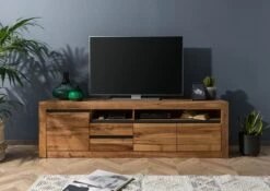 Meuble TV 185x45 Chênes Sauvage Et Lombard Huilé Bois Naturel MONTREUX #130 -Massivmoebel24 48 313 100 0030 3