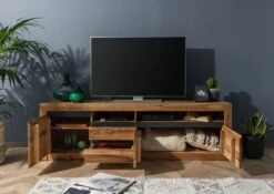 Meuble TV 185x45 Chênes Sauvage Et Lombard Huilé Bois Naturel MONTREUX #130 -Massivmoebel24 48 313 100 0030 4