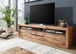 Meuble TV 220x50 Chênes Sauvage Et Lombard Huilé Bois Naturel MONTREUX #040