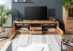 Meuble TV 220x50 Chênes Sauvage Et Lombard Huilé Bois Naturel MONTREUX #040 12 Meuble TV 220x50 Chênes Sauvage Et Lombard Huilé Bois Naturel MONTREUX #040 -Massivmoebel24 48 313 100 0040 4