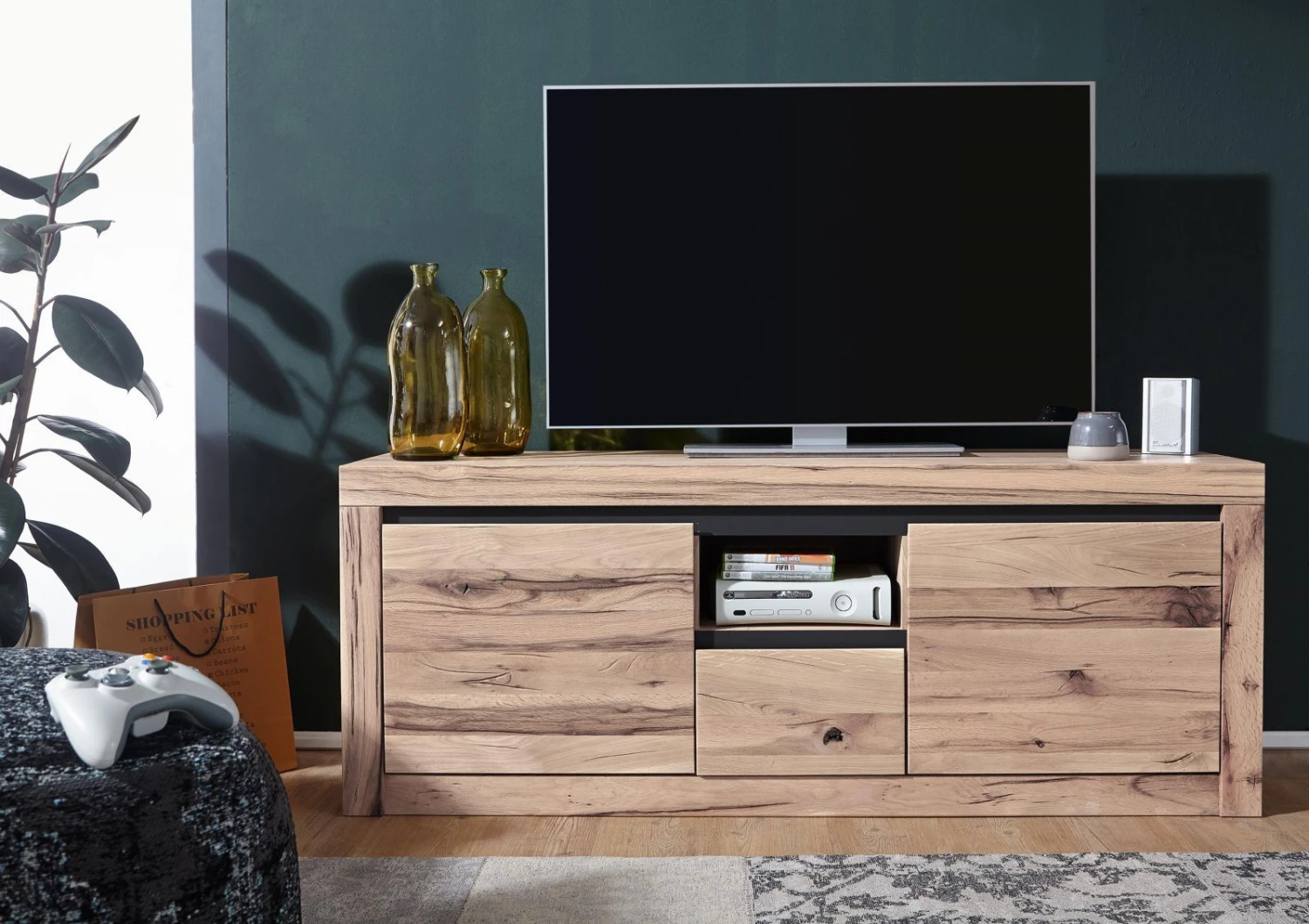 Meuble TV 155x45 Chênes Sauvage Et Lombard Huilé Bianco MONTREUX #314 3 Meuble TV 155x45 Chênes Sauvage Et Lombard Huilé Bianco MONTREUX #314 – Image 3