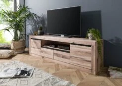 Meuble TV 185x45 Chênes Sauvage Et Lombard Huilé Bianco MONTREUX #231