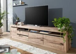 Meuble TV 260x50 Chênes Sauvage Et Lombard Huilé Bianco MONTREUX #141
