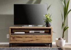 Meuble TV 120x40 Chêne Sauvage Huilé Bois Naturel VILLANDERS #112 -Massivmoebel24 48 313 200 0012 04