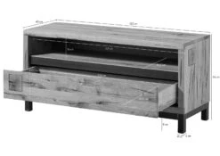 Meuble TV 120x40 Chêne Sauvage Huilé Bois Naturel VILLANDERS #112 -Massivmoebel24 48 313 200 0012 08