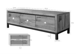 Meuble TV 153x55 Chêne Sauvage Huilé Bianco VILLANDERS #250 16 Meuble TV 153x55 Chêne Sauvage Huilé Bianco VILLANDERS #250 -Massivmoebel24 48 313 200 1050 08