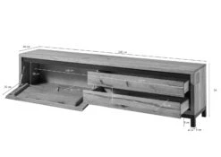 Meuble TV 220x40 Chêne Sauvage Huilé Bianco VILLANDERS #254 -Massivmoebel24 48 313 200 2054 8