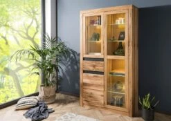 Vitrine 110x42 Chênes Sauvage Et Lombard Huilé Bois Naturel MONTREUX #118