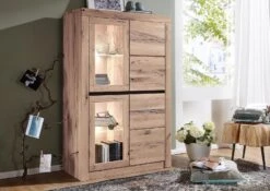 Vitrine 95x42 Chênes Sauvage Et Lombard Huilé Bianco MONTREUX #202