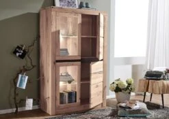 Vitrine 95x42 Chênes Sauvage Et Lombard Huilé Bianco MONTREUX #202 -Massivmoebel24 48 320 100 1002 4