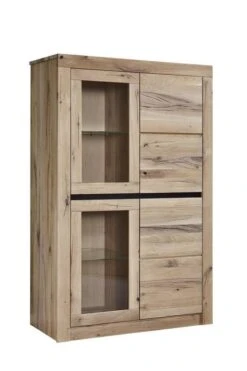 Vitrine 95x42 Chênes Sauvage Et Lombard Huilé Bianco MONTREUX #202 -Massivmoebel24 48 320 100 1002 6