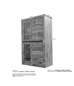 Vitrine 95x42 Chênes Sauvage Et Lombard Huilé Bianco MONTREUX #202 -Massivmoebel24 48 320 100 1002 8