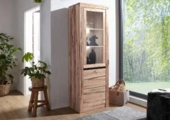 Vitrine 62x42 Chênes Sauvage Et Lombard Huilé Bianco MONTREUX #220