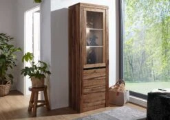 Vitrine 62x42 Chênes Sauvage Et Lombard Huilé Tabacco Brown MONTREUX #320