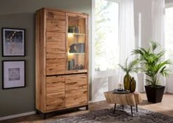 Vitrine 103x40 Chêne Sauvage Huilé Bois Naturel VILLANDERS #101