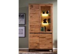 Vitrine 103x40 Chêne Sauvage Huilé Bois Naturel VILLANDERS #101 -Massivmoebel24 48 320 200 0001 03