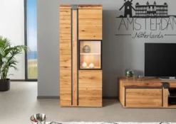 Vitrine 80x45 Chênes Sauvage Et Lombard Huilé Bois Naturel NEW AMSTERDAM #08 -Massivmoebel24 48 320 511 0008 3